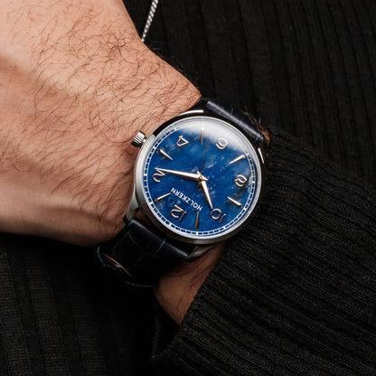 Holzkern Primetime Herren Armbanduhr Silberfarben • Sodalith-Zifferblatt • Miyota-Quarzwerk, Bild 4