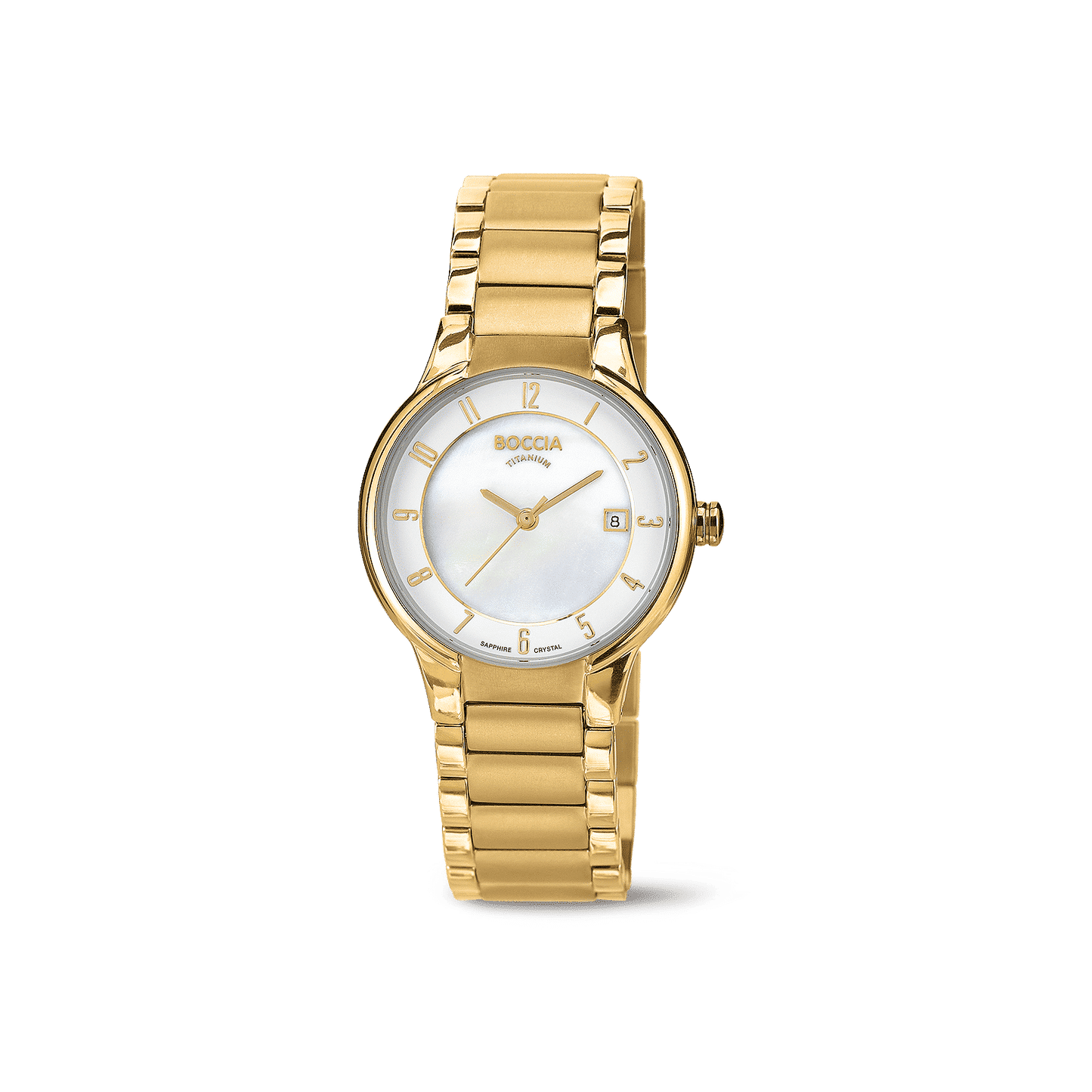 Boccia 3301-03 Damen Armbanduhr • Saphirglas • Titan Goldfarben