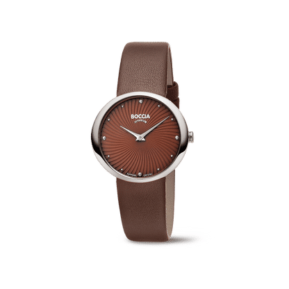 Boccia Trend 3364-05 Damen-Armbanduhr • Titan mit Saphirglas • Lederband Braun