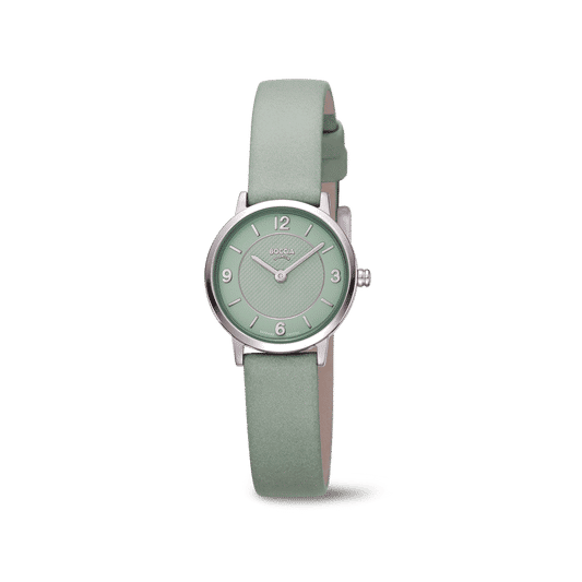 Boccia Trend Damenuhr mit grünem Zifferblatt und olivfarbenem Armband