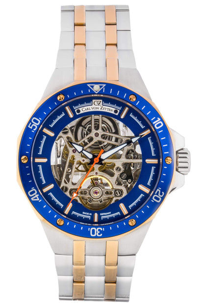 Carl von Zeyten Urberg CVZ0094BLRM Herrenuhr Bicolor Blau • Automatik Skelettuhrwerk • Saphirglas