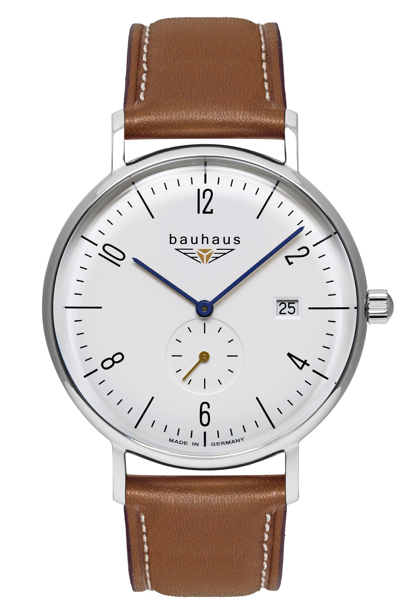 Bauhaus Pure 2134-1 Herrenuhr Braun • Kleine Sekunde • Made in Germany