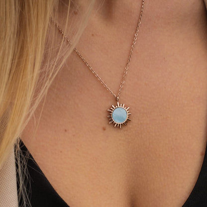 Holzkern Jewelry Shade Halskette • Echtes Perlmutt • 24k Roségold-plattiert, Bild 3