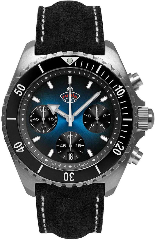 Ruhla Glasbach Cup 49703 Men's Watch • Made in Germany • Chronograph
