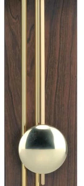 AMS Wall Clock 62x22x8 cm Brass • Radio-Controlled • With Pendulum