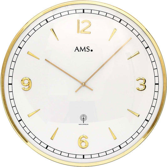 AMS Wall Clock 40 cm Ø Metal • Modern Design • Radio-controlled