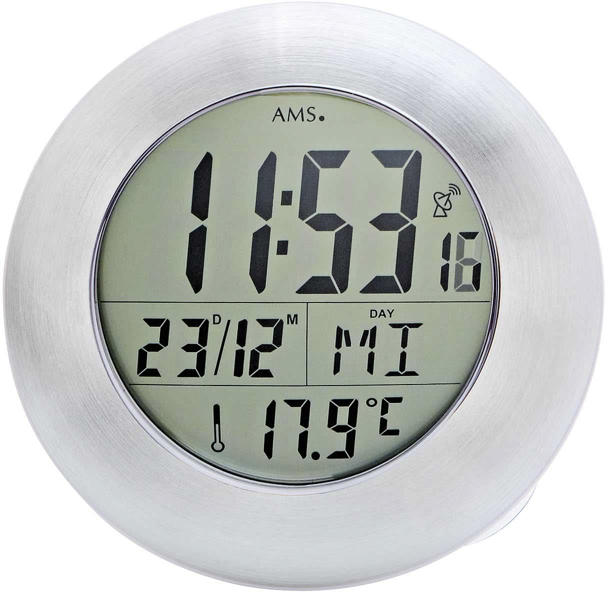 AMS Wall Clock 17x17x6 cm Plastic • Radio-controlled movement • Bathroom clock