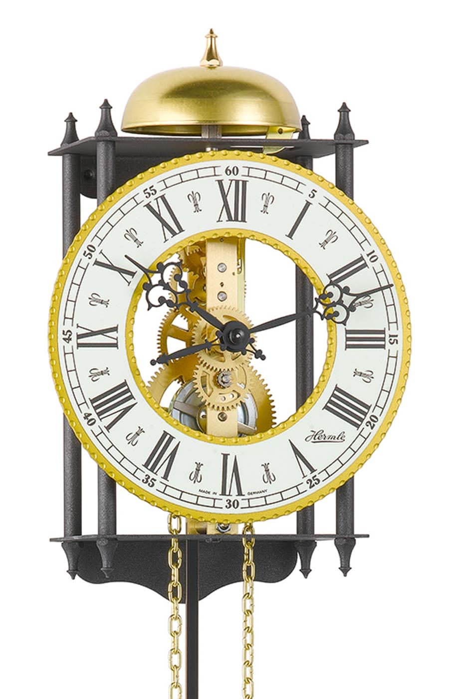 Hermle Wall Clock 62x15x10 cm Metal • Chime Strike • 8-Day Movement