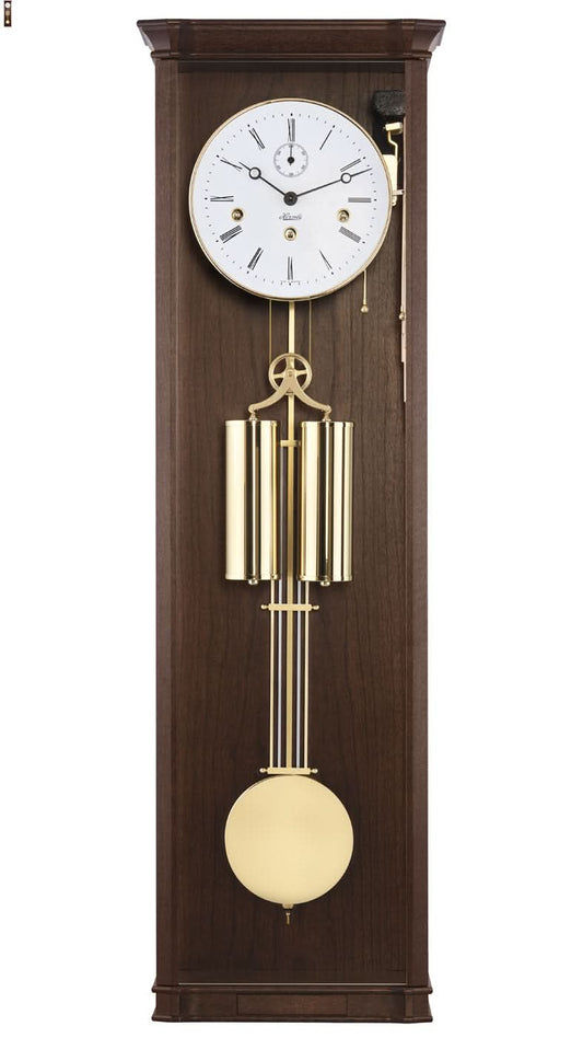 Hermle Wall Clock 87.5x25x13.5 cm Walnut • Westminster Chime • Automatic Night Shut-off