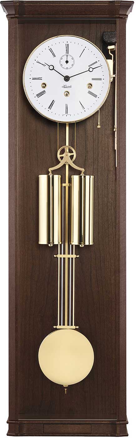 Hermle Wall Clock 87.5x25x13.5 cm Walnut • Westminster Chime • Automatic Night Shut-off