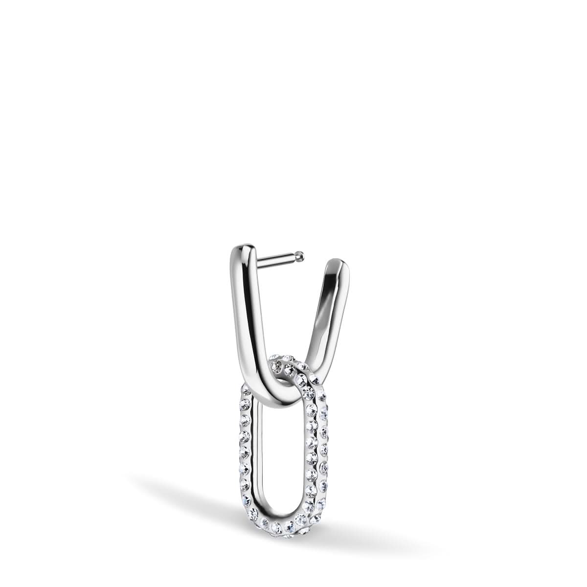 Arctic Pavé Earrings Silver Shiny Stainless Steel Zirconia Crystal Glass Timeless Design -BERING 755-17-05