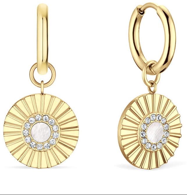 Earrings, shiny gold with Arctic flower motif - BERING Model: 765-259-05