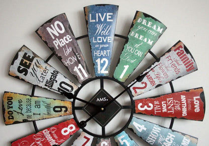 AMS Wall Clock 70x70x5 cm Metal • Silent Quartz Movement • Colorful Design