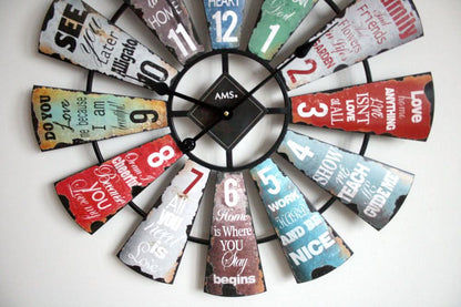 AMS Wall Clock 70x70x5 cm Metal • Silent Quartz Movement • Colorful Design