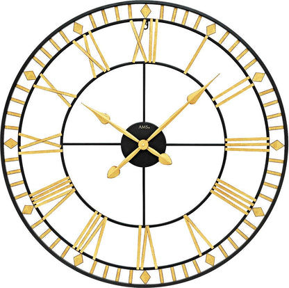 AMS Wall Clock 80 cm Ø Metal • Industrial Look • Roman Numerals