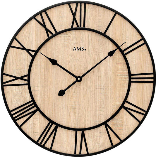 AMS Wall Clock 60x60x5 cm Wood • Modern • Made in Germany