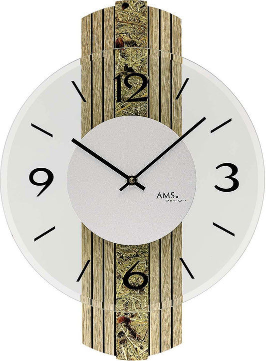 AMS Wall Clock 47x27x6 cm Wood • Quartz • Made in Germany