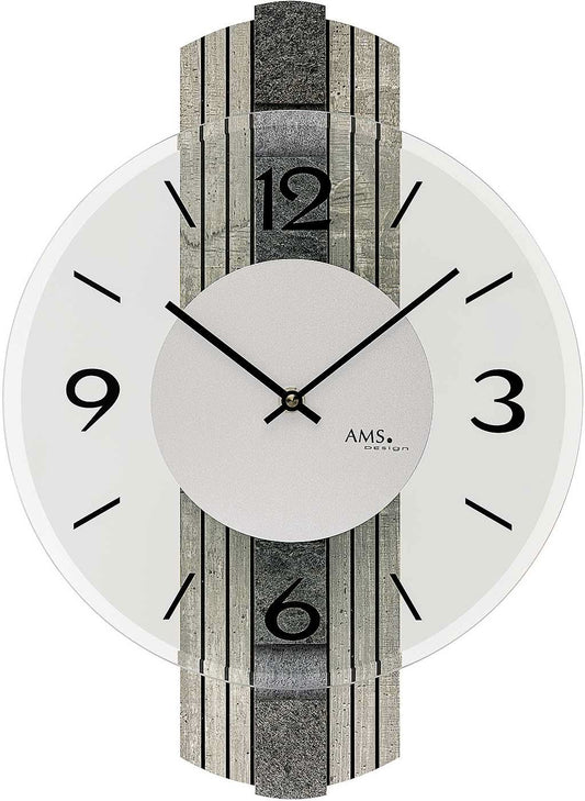 AMS Wall Clock 38x27x5 cm Wood • Precise Quartz Movement • Modern Design