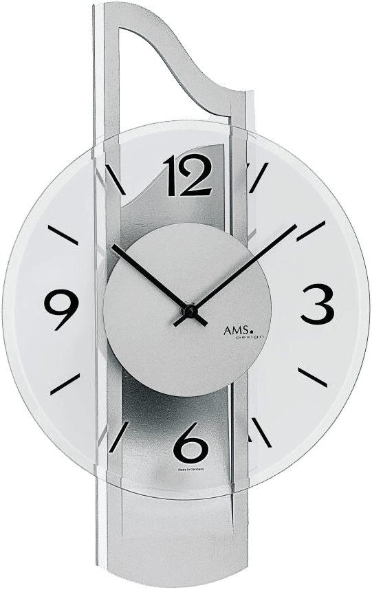 AMS Wall Clock 42x27x9 cm Wood • Modern Design • Precise Quartz Movement