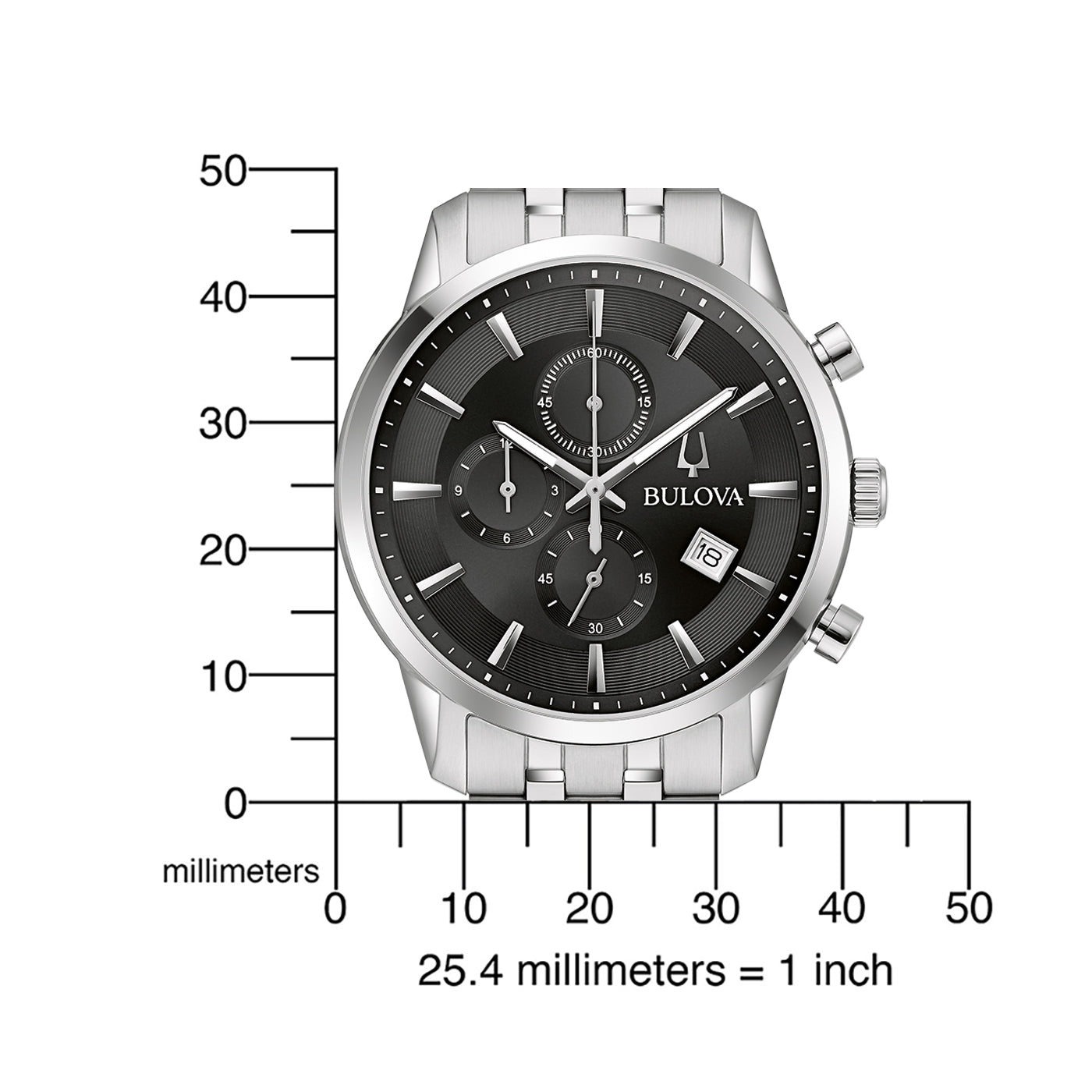 Bulova Sutton 96B412 Herrenuhr Schwarz • Chronograph • Edelstahlarmband, Bild 4