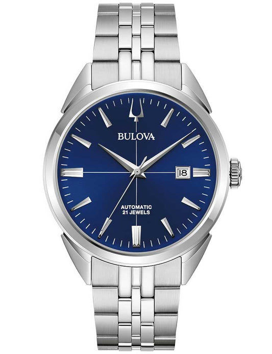 Bulova Sutton 96B425 Herren Automatik • Blaues Sonnenschliff-Zifferblatt • Sichtboden