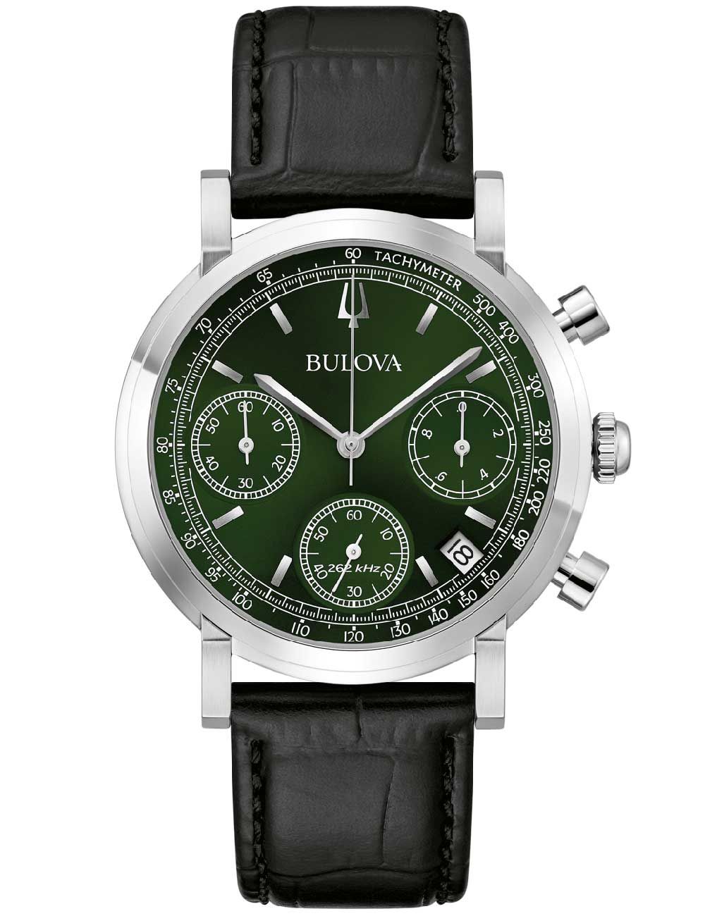 Bulova Classic 96B457 Herren Armbanduhr Grün • Saphirglas entspiegelt • 262 kHz Hochpräzisionsquarz
