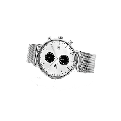 Danish Design Koltur IQ74Q975 Herren Armbanduhr Silber • Chronograph • Milanaise-Armband, Bild 2
