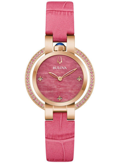 Bulova Rubaiyat 97R103 Damen Armbanduhr Roségold • Saphirglas • 42 rosa Saphire