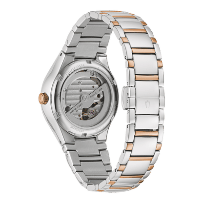 Bulova Sutton 98L313 Damenuhr Silber • Automatikwerk mit Glasboden • Bicolor Edelstahlarmband, Bild 3