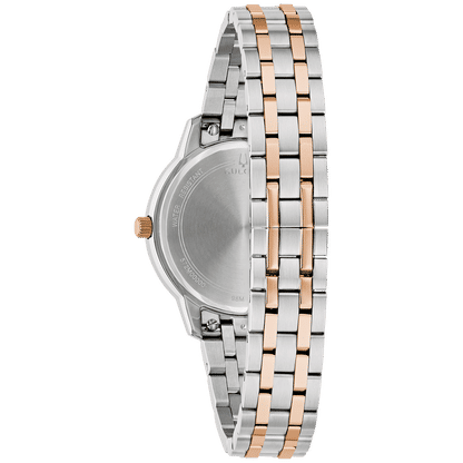 Bulova Classic 98M140 Damenuhr Silber • Bicolor Roségold • Gebogenes Kristallglas, Bild 3