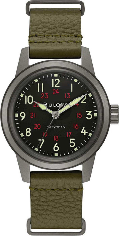 Bulova Archive Series 98A255 Men's Watch • Automatic Movement • Military Design