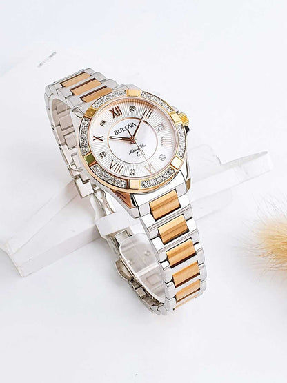 Bulova Marine Star 98R234 Damen Armbanduhr Bicolor • Saphirglas • 23 Diamant-Akzente, Bild 3