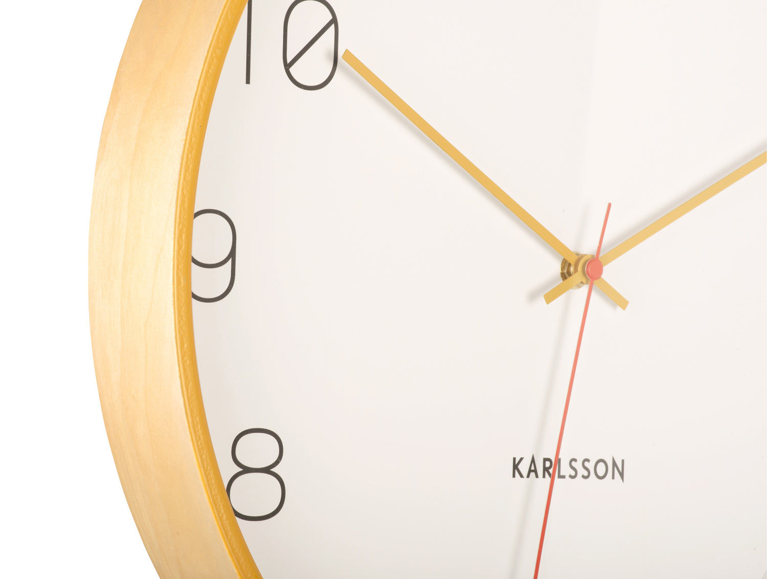 Karlsson Joy KA5926YE Wanduhr Ockergelb • Geräuschloses Sweep-Uhrwerk • Birkenholz-Design, Bild 3