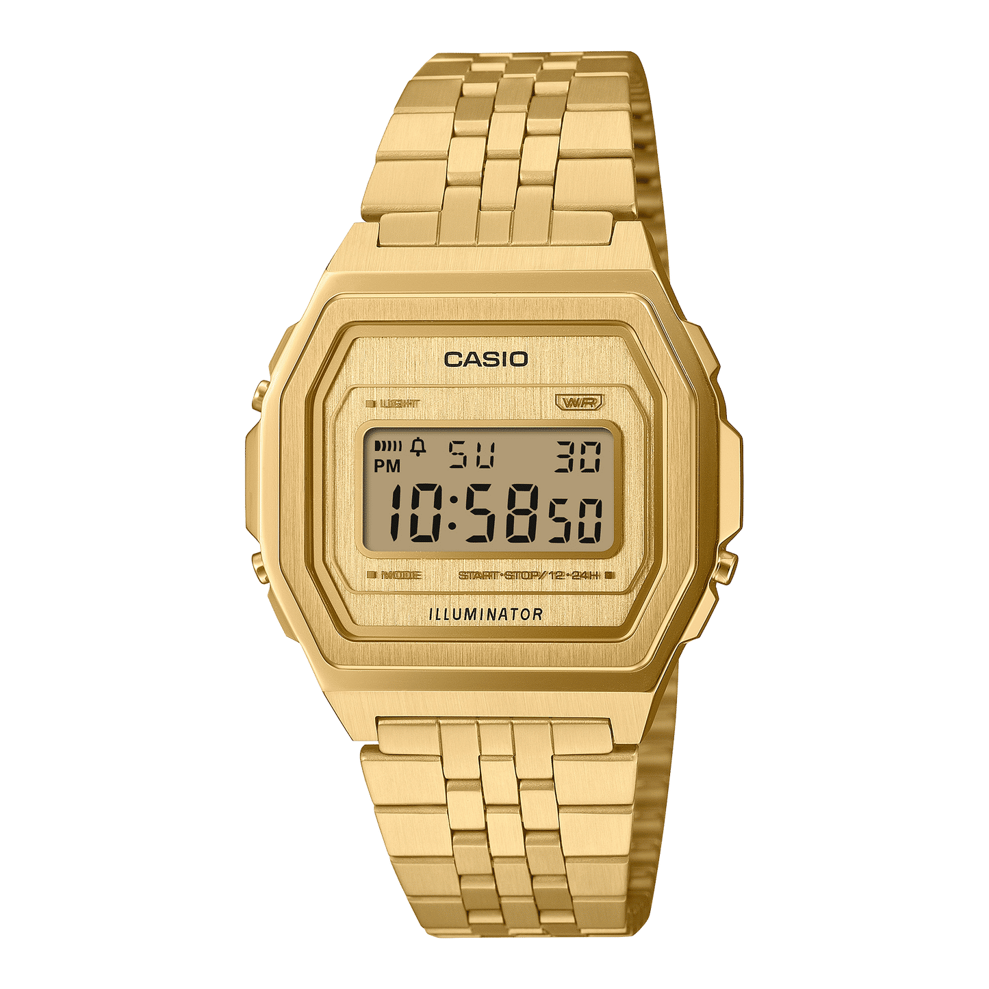 Casio Vintage A1000G-9EF Armbanduhr Gold • Vollmetallgehäuse aus Edelstahl • Super Illuminator LED, Bild 2