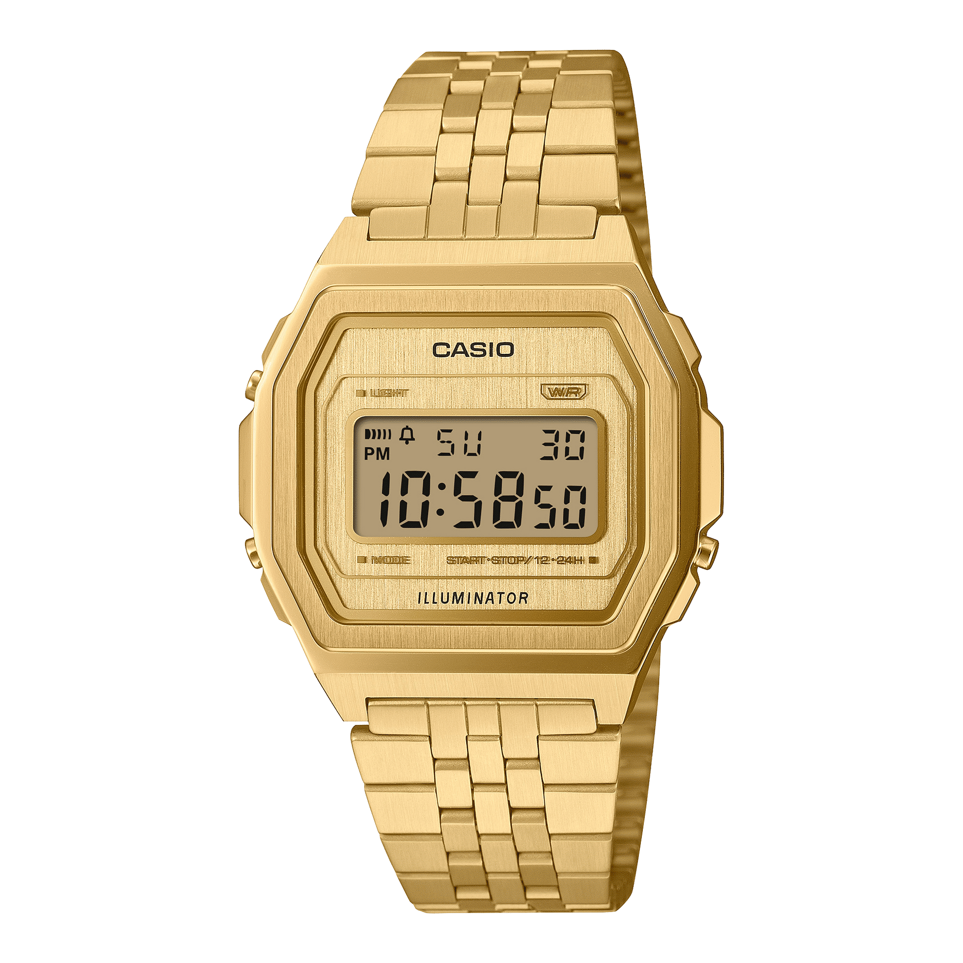 Casio Vintage A1000G-9EF Armbanduhr Gold • Vollmetallgehäuse aus Edelstahl • Super Illuminator LED, Bild 2