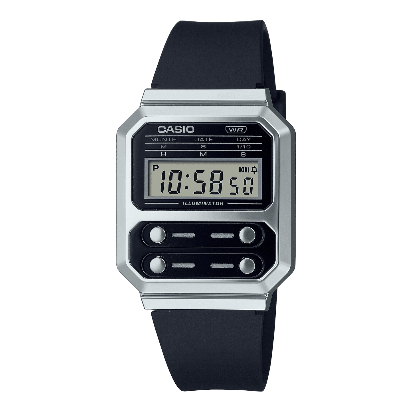 Casio A100WEF-1AEF Vintage Unisex Armbanduhr Silber • Retrodesign • Stoppuhr & LED-Licht, Bild 2