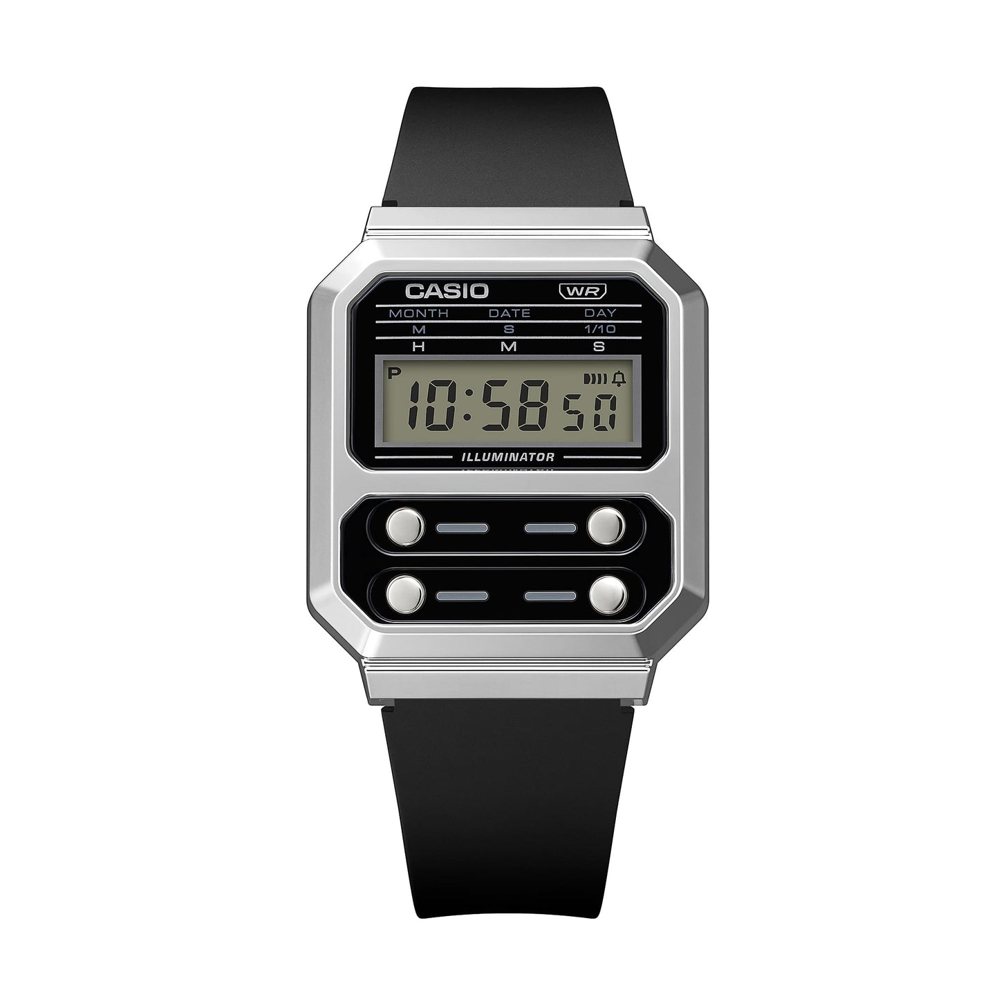 Casio A100WEF-1AEF Vintage Unisex Armbanduhr Silber • Retrodesign • Stoppuhr & LED-Licht, Bild 4