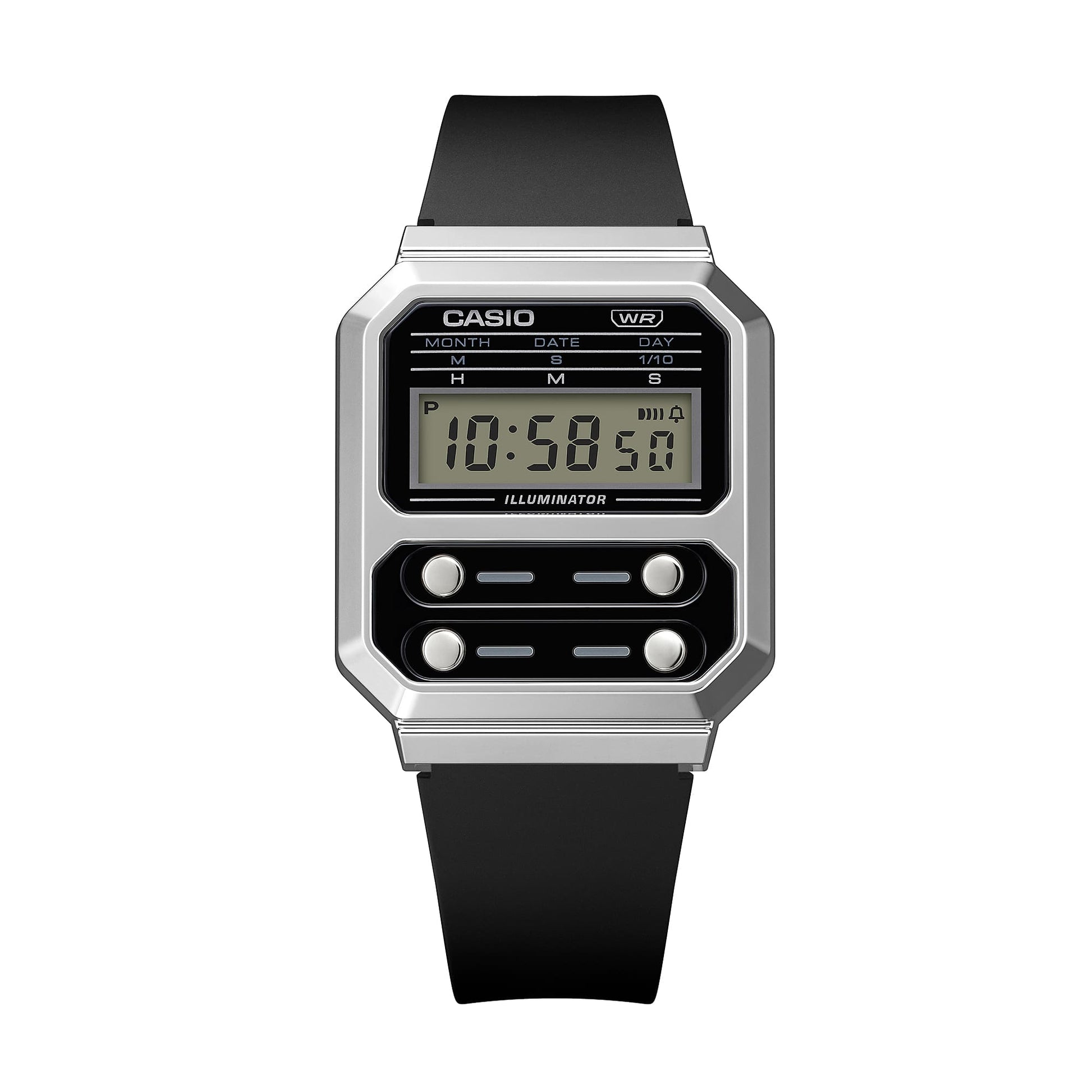 Casio A100WEF-1AEF Vintage Unisex Armbanduhr Silber • Retrodesign • Stoppuhr & LED-Licht, Bild 4