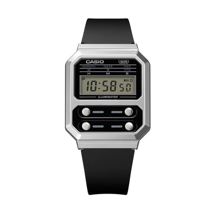 Casio A100WEF-1AEF Vintage Unisex Armbanduhr Silber • Retrodesign • Stoppuhr & LED-Licht, Bild 4
