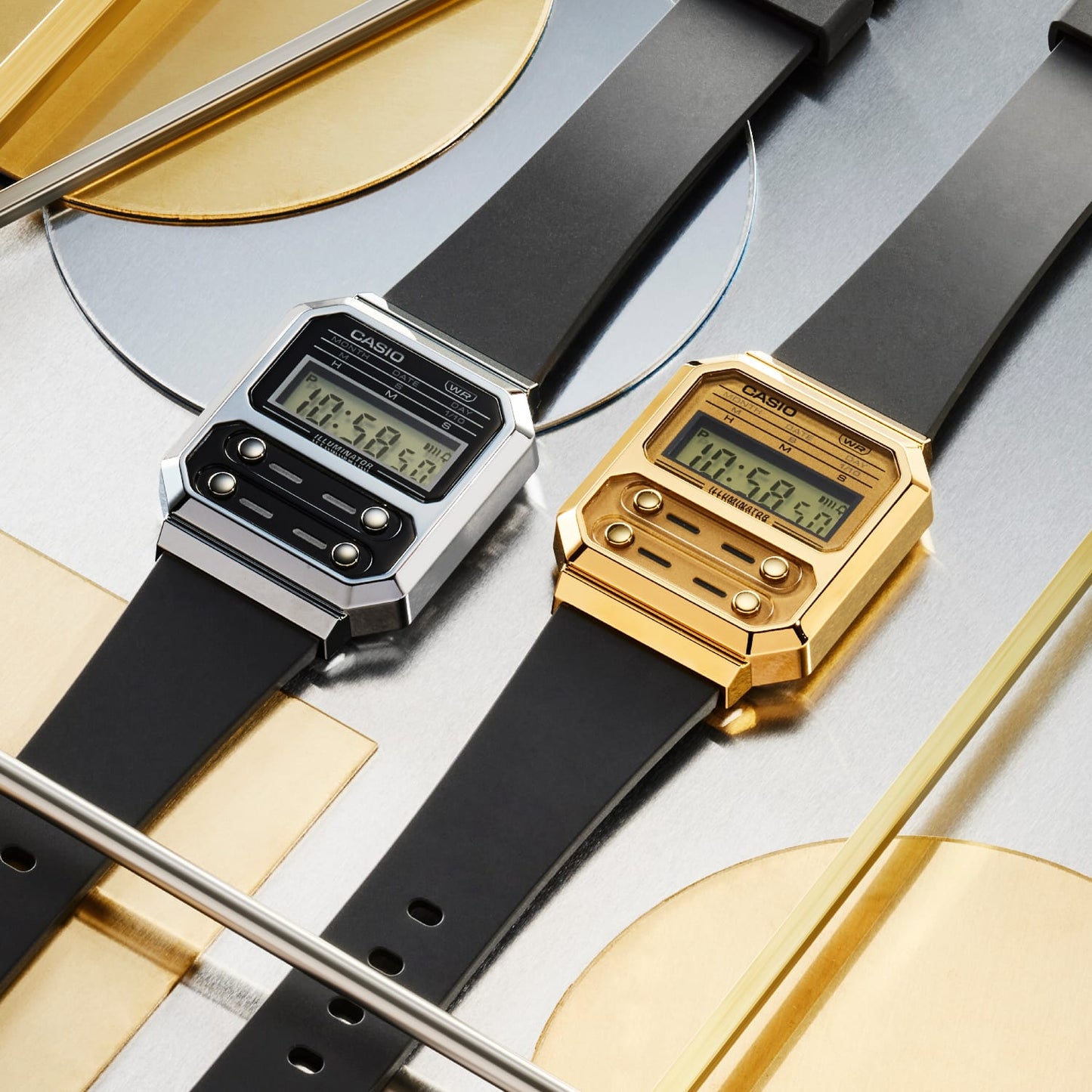Casio A100WEF-1AEF Vintage Unisex Armbanduhr Silber • Retrodesign • Stoppuhr & LED-Licht, Bild 3