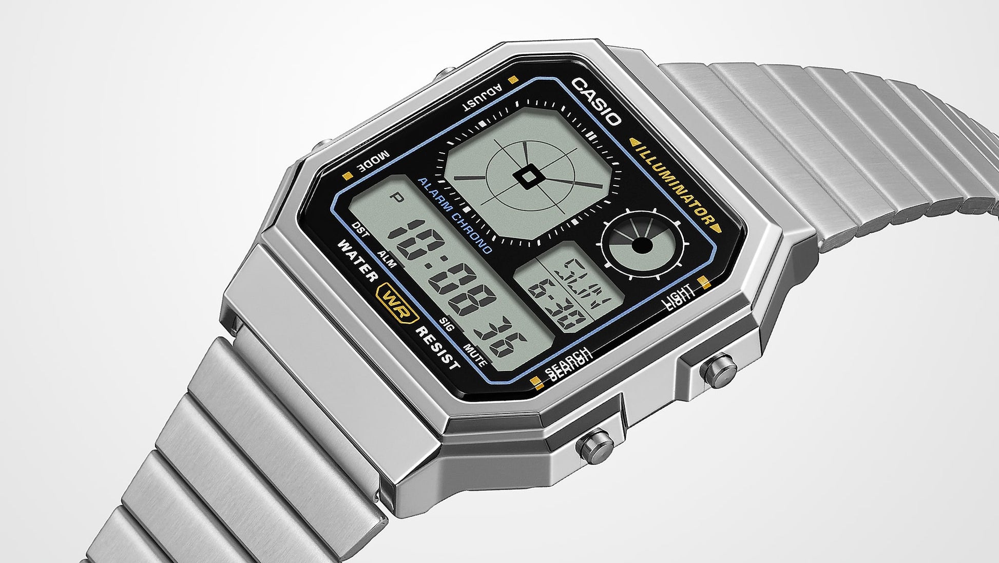 Casio Edgy A130WEG-9AEF Armbanduhr Gold • LCD mit Analoguhranzeige • Retro-futuristisches Design, Bild 5