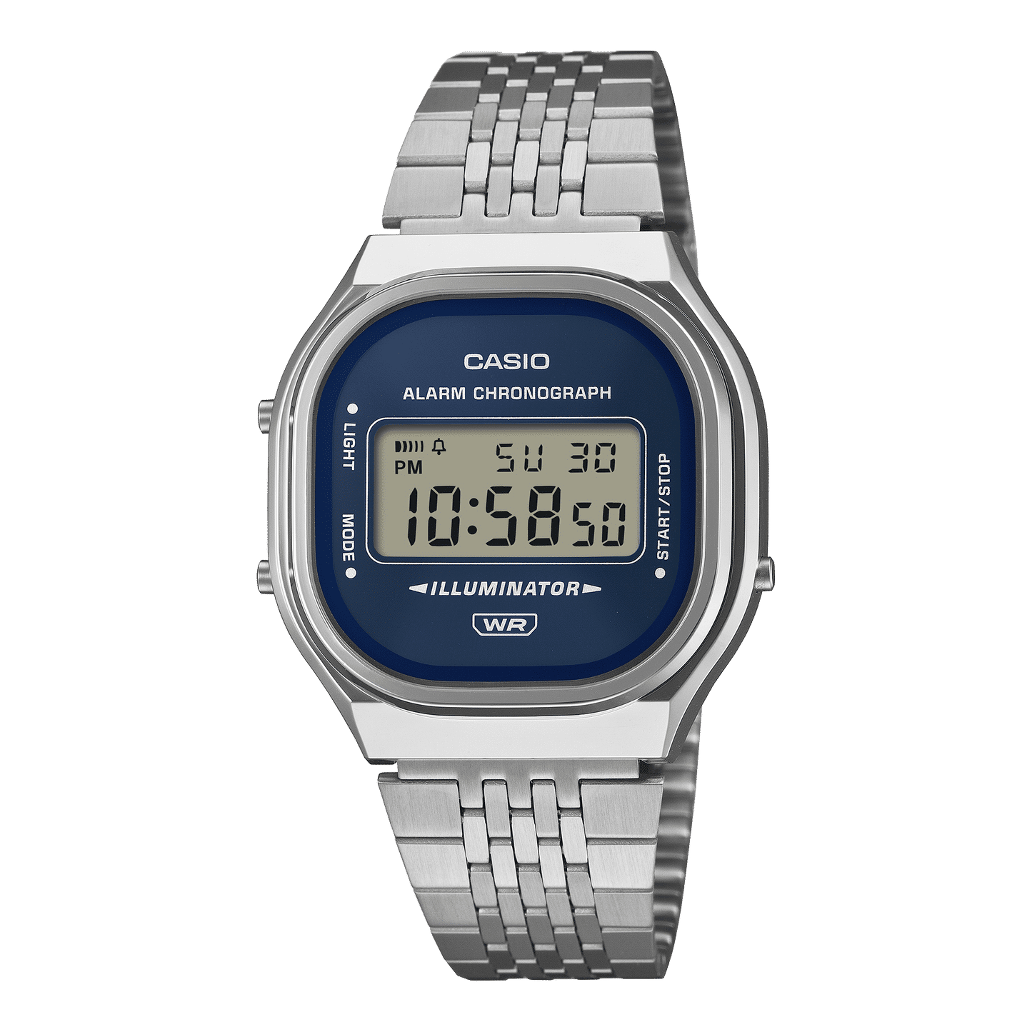 Casio Vintage A140WE-2AEF Armbanduhr Silber • Digitales Zifferblatt mit Sunray-Finish • Retro-Metall-Armband, Bild 2