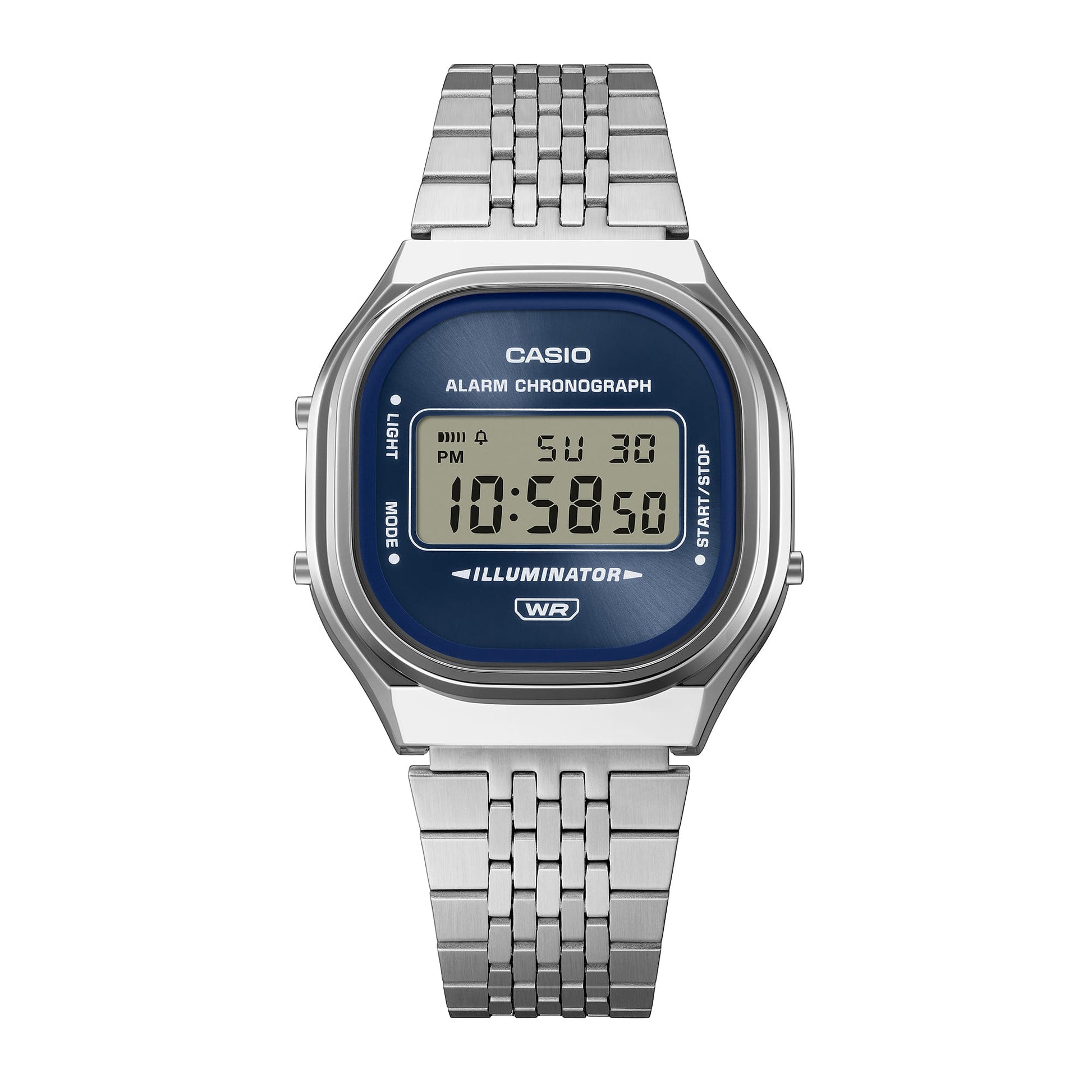 Casio Vintage A140WE-2AEF Armbanduhr Silber • Digitales Zifferblatt mit Sunray-Finish • Retro-Metall-Armband, Bild 7
