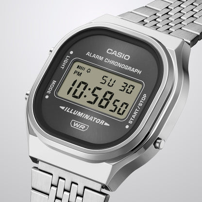 Casio Vintage A140WE-2AEF Armbanduhr Silber • Digitales Zifferblatt mit Sunray-Finish • Retro-Metall-Armband, Bild 4