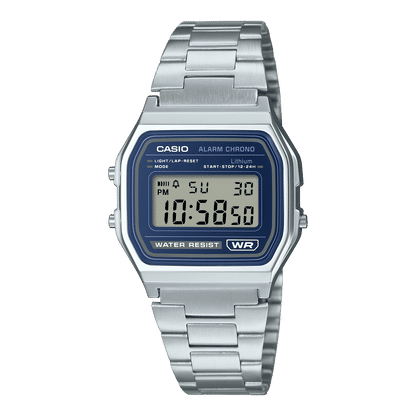 Casio Vintage A158WEA-2EF Armbanduhr Blau • Edelstahlarmband • Stoppuhr, Bild 2