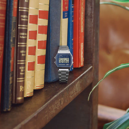 Casio Vintage A158WEA-2EF Armbanduhr Blau • Edelstahlarmband • Stoppuhr, Bild 6