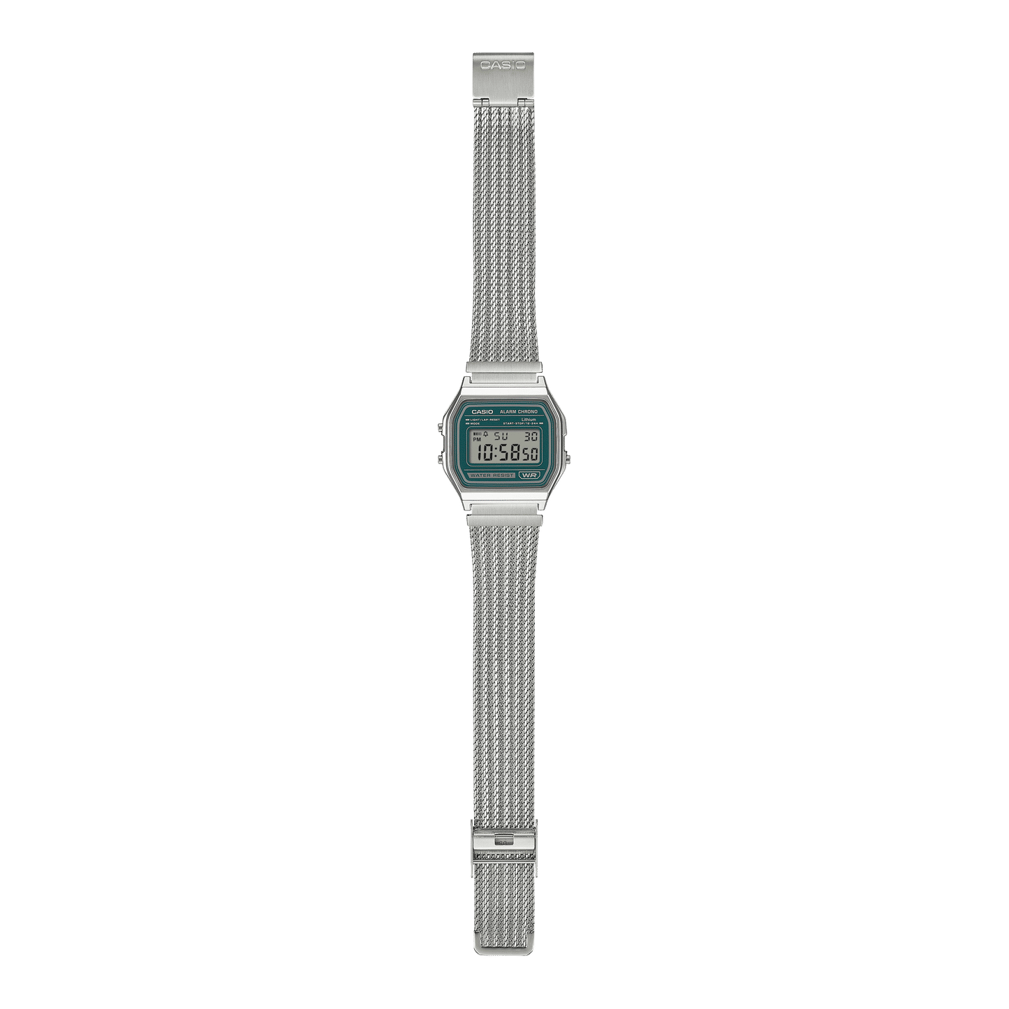 Casio Vintage A158WEM-3EF Armbanduhr Grün • Mesh-Armband • Stoppuhr, Bild 7