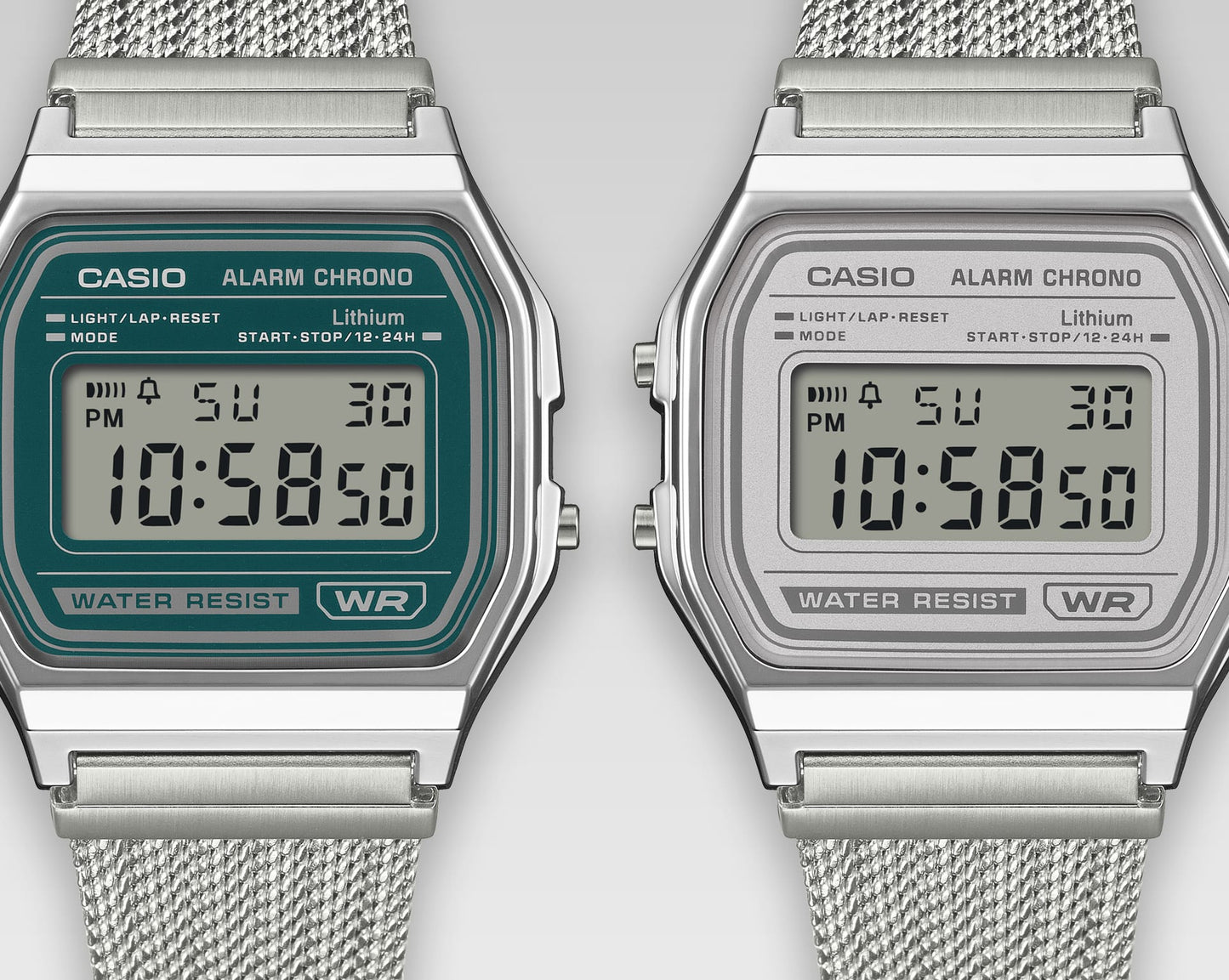 Casio Vintage A158WEM-7EF Armbanduhr Grün • Mesh-Armband • Digitalanzeige, Bild 5