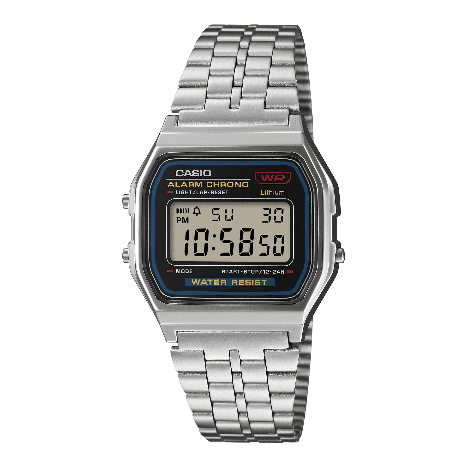 Casio Vintage A159WE-1EF Armbanduhr Silber • Edelstahlarmband • LED-Beleuchtung, Bild 2