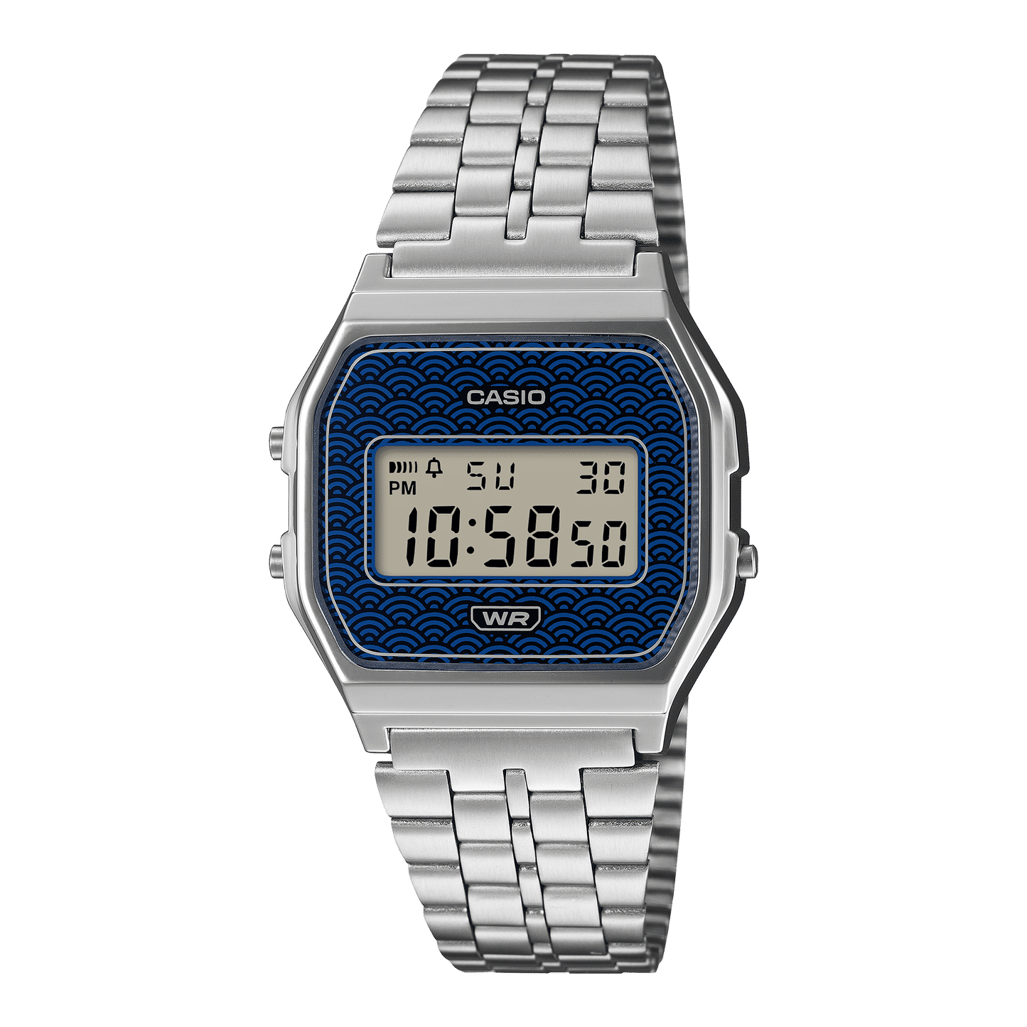 Casio Vintage A159WEVJ-2EF Armbanduhr Dunkelblau • Seigaiha-Muster • Made in Japan, Bild 2